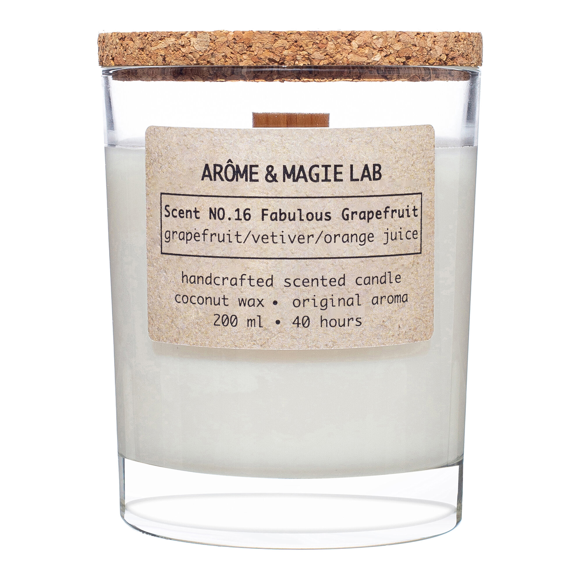 Свеча ароматическая ARÔME & MAGIE LAB Scent NO.16 Fabulous Grapefruit (Великолепный Грейпфрут) / 200 мл / кокосовый воск