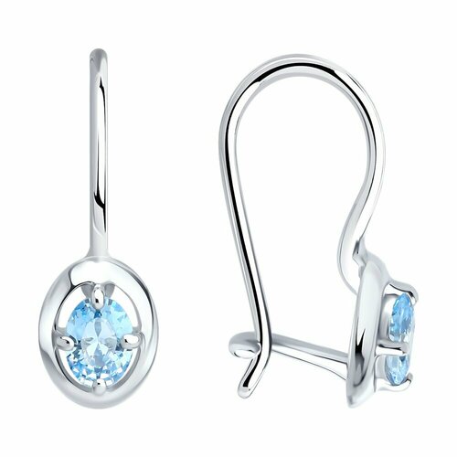 Серьги Diamant серебро 925 проба родирование фианит 826₽