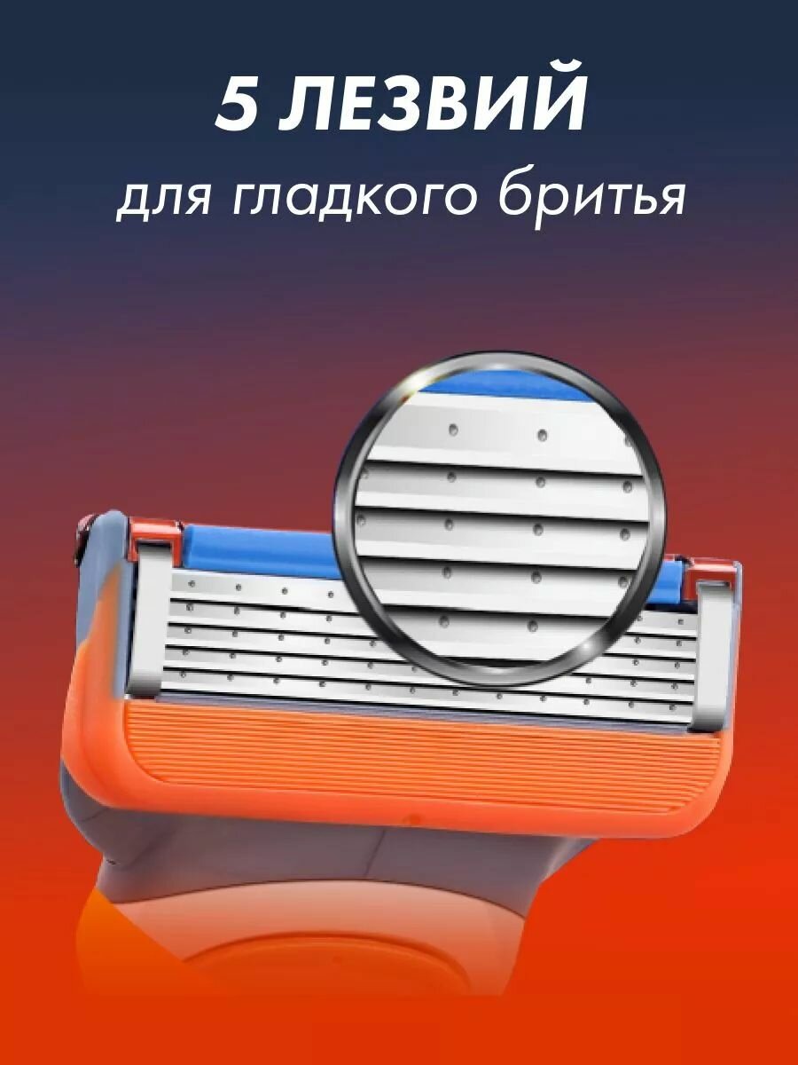 Сменные кассеты Men's5asl для бритвенных станков совместимы c популярными мужскими бритвами, 24 шт по 5 лезвий с триммером — фото 1