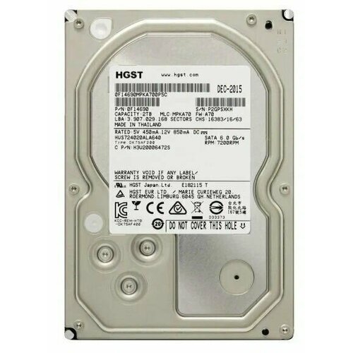 35 жесткий диск HGST 7K4000 HUS724020ALA640 2ТБ 7200Обмин 64МБ 5300₽