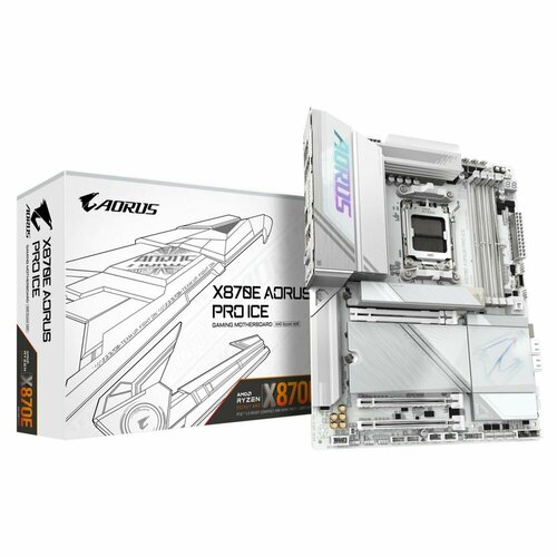 Gigabyte Материнская плата Gigabyte X870E AORUS PRO ICE RTL X870E AORUS PRO ICE 4906000₽