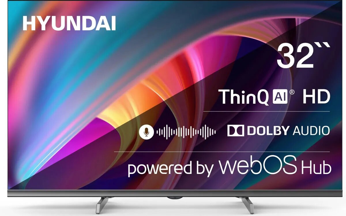 Телевизор LED Hyundai H-LED32BS5100, диагональ 32", разрешение HD, HD, экосистема LG Smart ThinQ