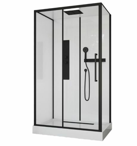 Душевая кабина Ceruttispa AMI 120 с крышей 120х80 черный профиль прозрачное стекло 6мм