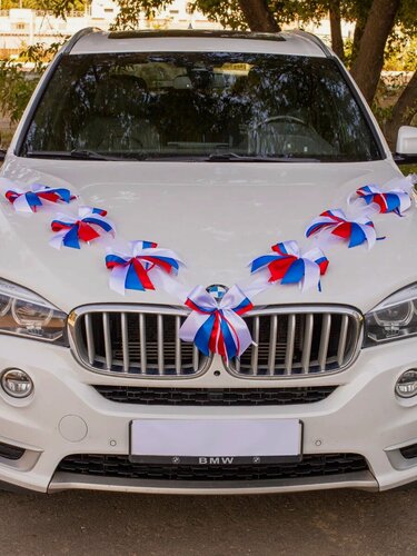 Изображение товара Свадебное украшение на машину ленты, для оформления автомобиля на капот, банты