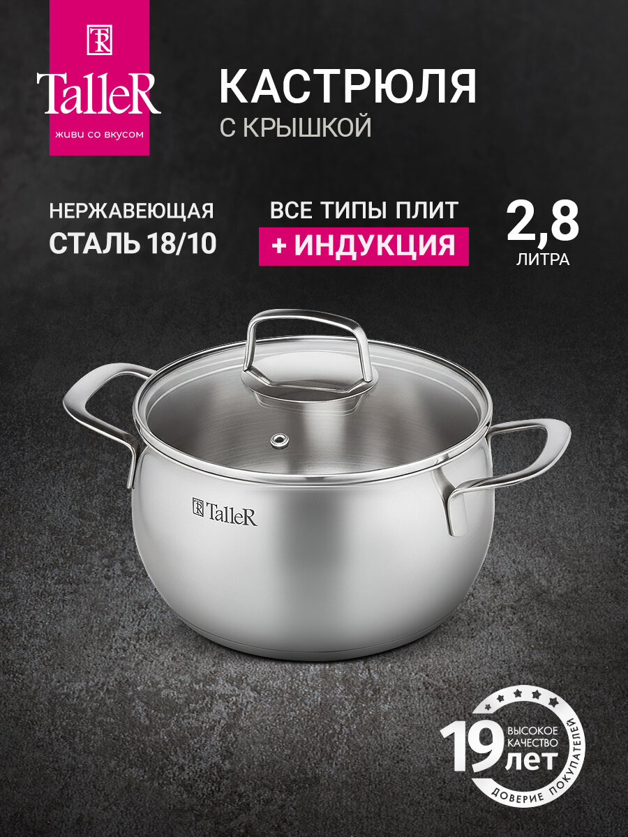 Кастрюля с крышкой TalleR TR-11052 Сфера 28 л для всех типов плит