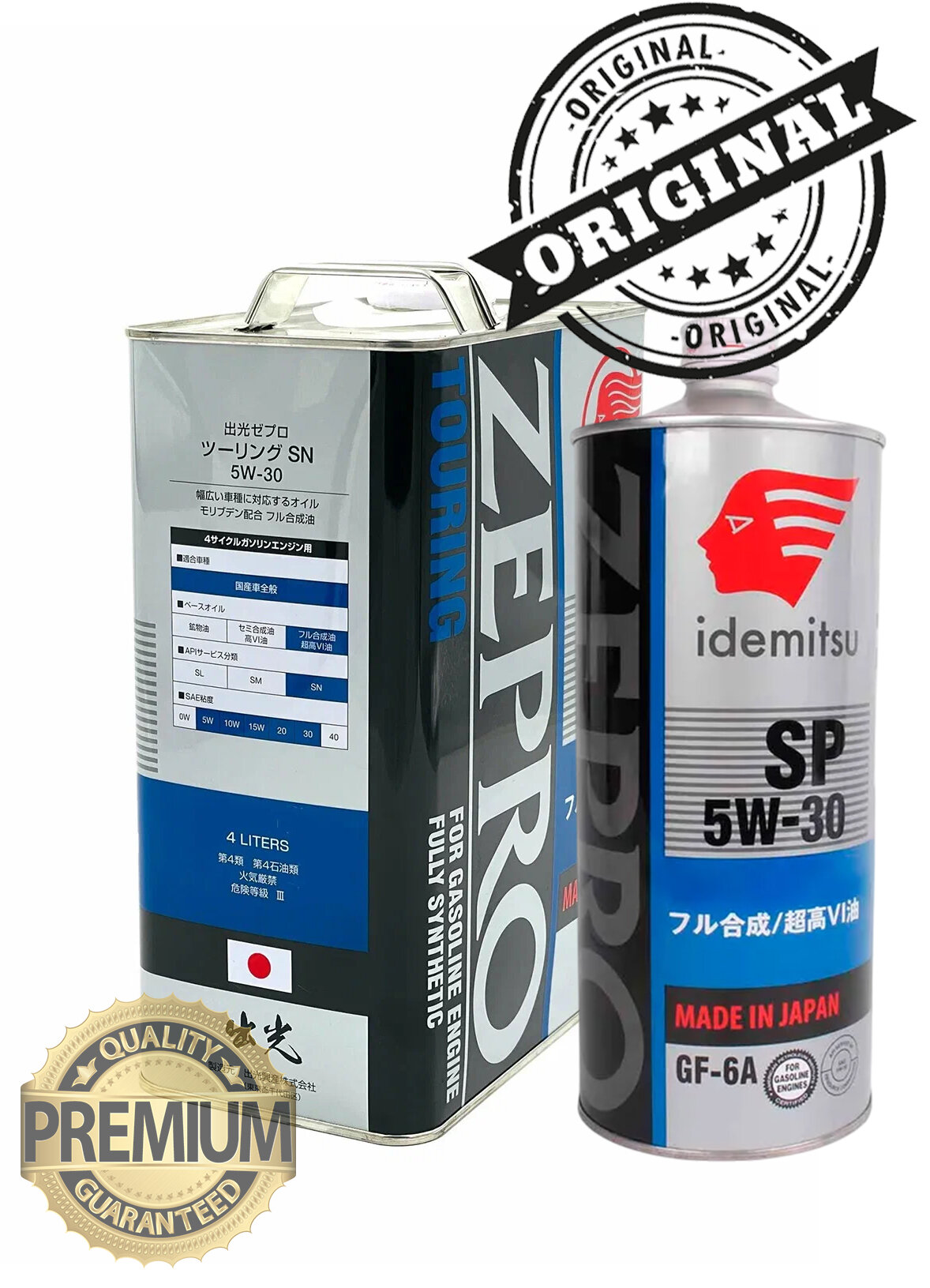 Синтетическое моторное масло IDEMITSU Zepro Touring 5W-30 4 л+1 л 1845-004 30014054-001 1 шт.