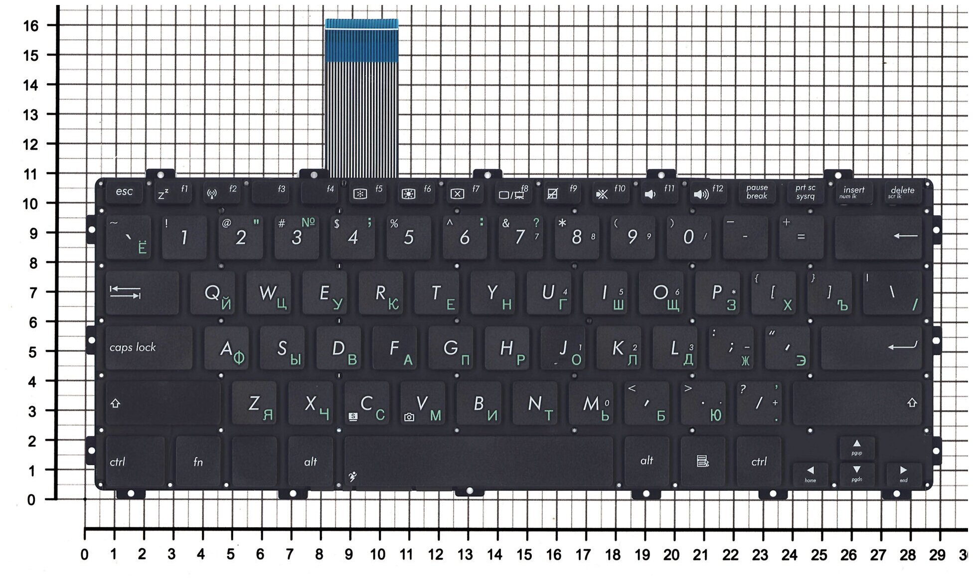 Клавиатура для ноутбука Asus X301 X301A X301K черная