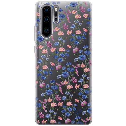 Ультратонкий силиконовый чехол-накладка Transparent для Huawei P30 Pro с 3D принтом Lovely Cornflowers ультратонкий силиконовый чехол накладка transparent для huawei mate 40 pro с 3d принтом lovely cornflowers