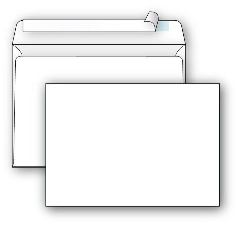 Конверт почтовый C5 Packpost Ecopost (162x229, 80г, стрип) белый, 1000шт.
