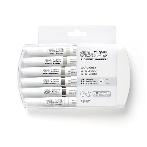 Набор маркеров W &N Pigment Marker 6 штук оттенки серый теплый Winsor Newton 0290066