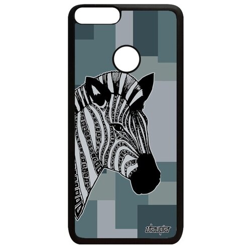 фото Противоударный чехол для мобильного // huawei p smart 2018 // "зебра" африка zebra, utaupia, серый