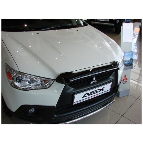 Дефлектор капота короткий черный для Mitsubishi ASX (2010-2012)