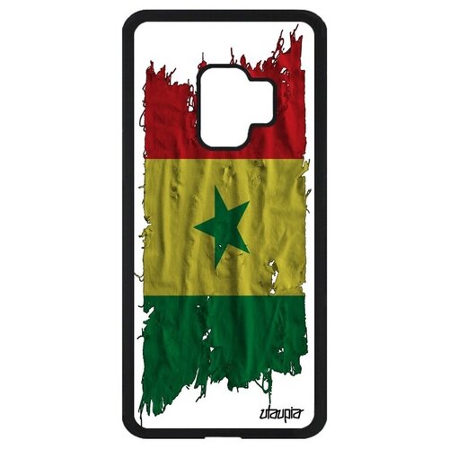 фото Противоударный чехол на мобильный // galaxy s9 // "флаг сенегала на ткани" государственный страна, utaupia, белый