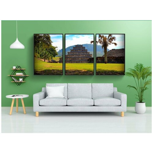 фото Набор модулных постеров для интерьера "пирамида, totonacas, мексика" 60x90 см. в тубусе, без рамки lotsprints