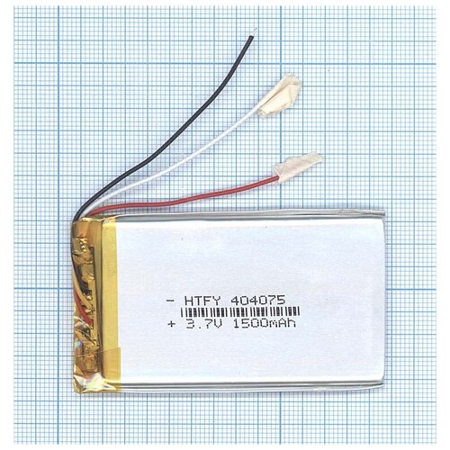 фото Аккумулятор li-pol (батарея) 4*40*75мм 3pin 3.7v/1500mah oem