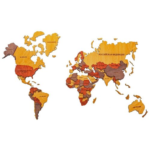 Карта мира из дерева ручной работы 150х90 серия Эппинг Форест / Карта интерьерная на стену