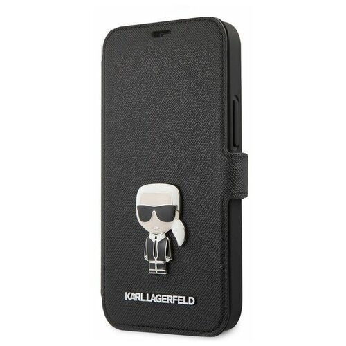 фото Lagerfeld для iphone 12 mini (5.4) чехол pu saffiano ikonik karl (metal) booktype black karl lagerfeld