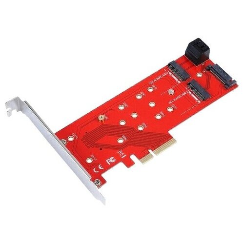 PCI-Express переходник Orient C298E 4x NGFF M.2 M-key PCI-E SSD 2xSATA-2xNGFF (M.2) B-key SSD тип 2230/2242/2260/2280 адаптер pci e для ssd m2 orient c301e