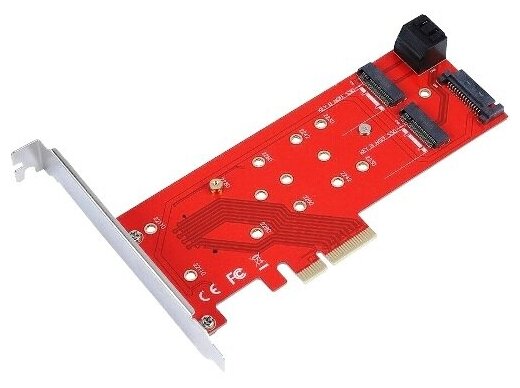 PCI-Express переходник Orient C298E 4x NGFF M.2 M-key PCI-E SSD 2xSATA-2xNGFF (M.2) B-key SSD тип 2230/2242/2260/2280