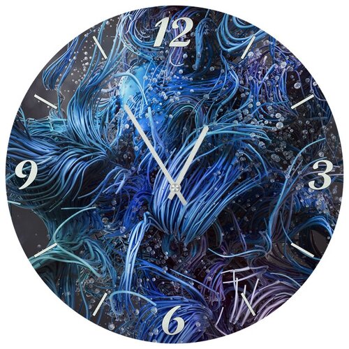 фото Svs настенные часы svs 3001788 сине-фиолетовая абстракция