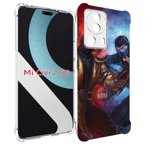 Чехол MyPads Mortal Kombat art для Xiaomi Civi 2 задняя-панель-накладка-бампер