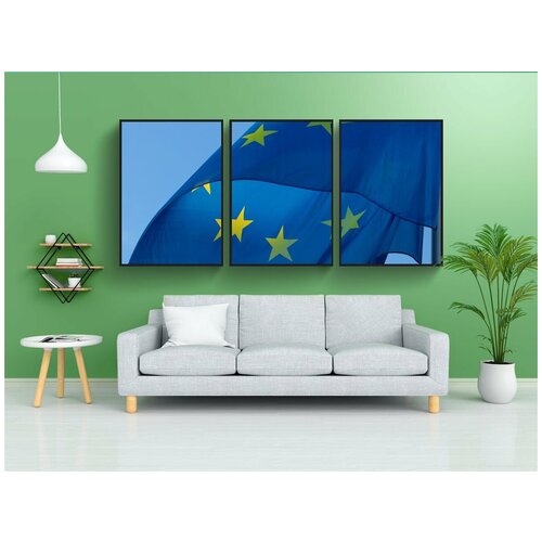 фото Набор модулных постеров для интерьера "знамя, европа, флаг" 60x90 см. в тубусе, без рамки lotsprints