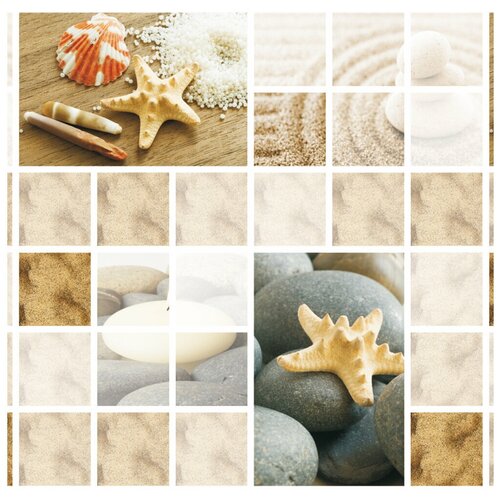 фото 1563-1 штора для ванной комнаты 180х180см камни полиэстер вилина