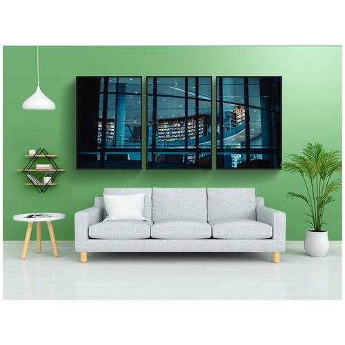 фото Набор модулных постеров для интерьера "архитектуры, строительство, библиотека" 60x90 см. в тубусе, без рамки lotsprints