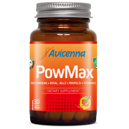 Авиценна ПауМакс (красный Женьшень, Маточное молочко, Прополис, Витамин С) (Avicenna PowMax), 30 таблеток