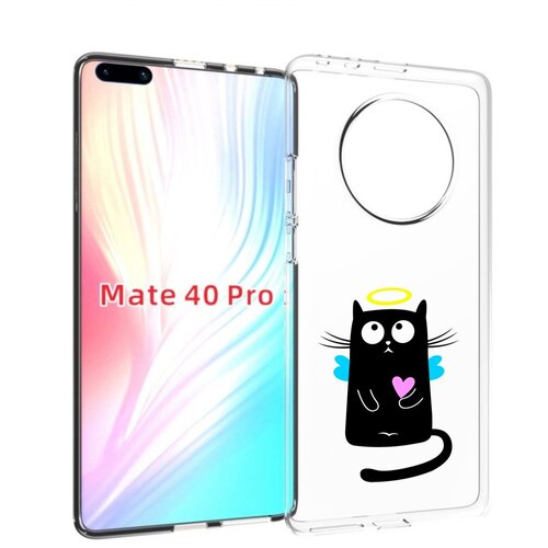 Чехол MyPads Кот ангелок для Huawei Mate 40 Pro (NOH-NX9) задняя-панель-накладка-бампер чехол mypads кот джин для huawei mate 40 pro noh nx9 задняя панель накладка бампер