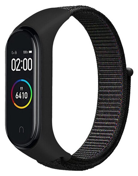 DF / Ремешок из нейлона для Xiaomi Mi Band 3/4/5/6/Smart Band 6 DF xiNylonband-01 (черный с цветной крапинкой)