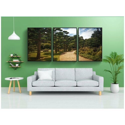 фото Набор модулных постеров для интерьера "задний план, японский сад, дорожка" 60x90 см. в тубусе, без рамки lotsprints