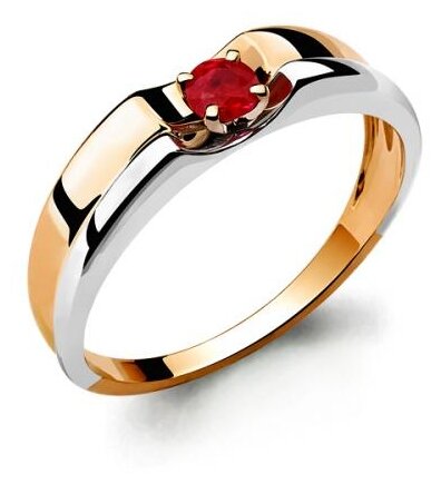 Кольцо AQUAMARINE, золото, 585 проба, рубин, размер 16.5, красный
