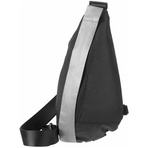 фото Сумка кросс-боди tagbag со светоотражающим элементом, черная indivo