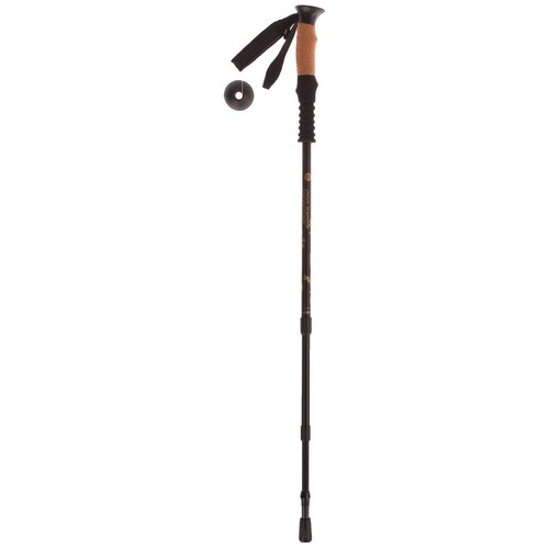 фото Onlitop палка для скандинавской ходьбы, телескопическая, 3 секции, до 135 см, (1 шт), цвет чёрный