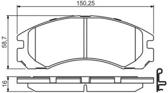 Дисковые тормозные колодки передние Bosch 0986495252 для Citroen, Mitsubishi, Peugeot (4 шт.)