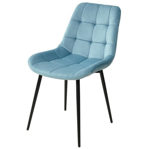 фото Стул хофман ( 4 штуки ) мягкий, для кухни, для гостиной, велюр, цвет - бирюзовый, на черном металлическом каркасе, со спинкой / #h52 / (м сити) m-city m city