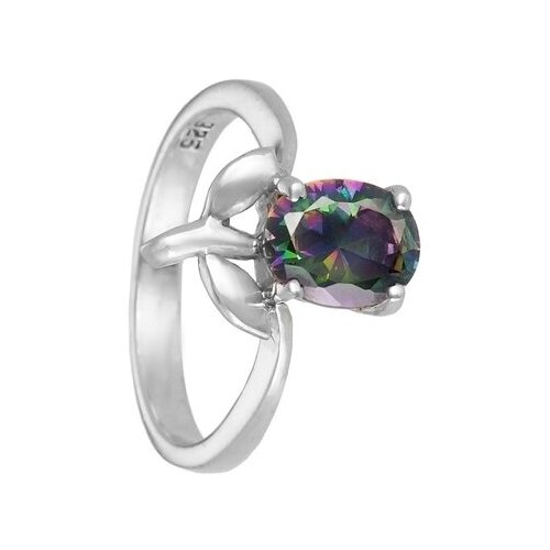 фото Серебряное кольцо 'росток' с мистическим топазом серена-сильвер