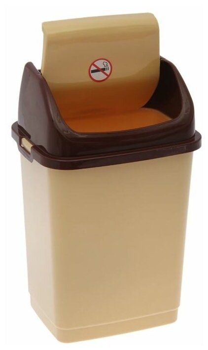 Контейнер для мусора «Камелия», 8 л, цвет бежевый/коричневый