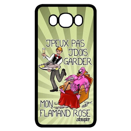 фото Защитный чехол на смартфон // samsung galaxy j7 2016 // "не могу - у меня фламинго!" прикольный принт, utaupia, светло-зеленый