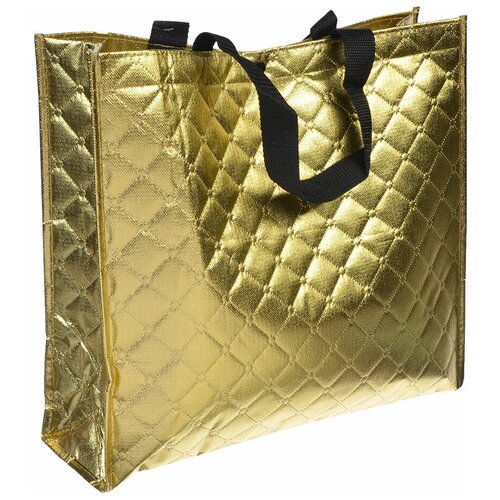 фото Сумка хозяйственная трехслойная, полиэстер, 34х40х12,5см, золотая 467-145 vetta