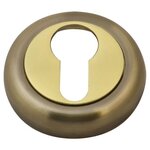 Дверные накладки круглые под цилиндровый механизм Uno AB/PB Бронза/золото (2 шт) - изображение