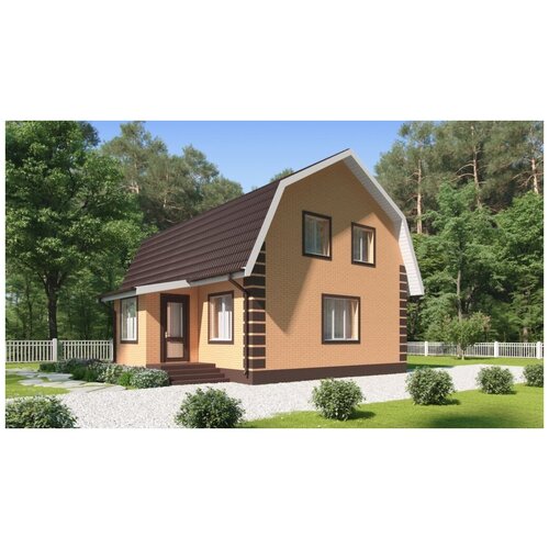 Проект жилого дома SD-proekt 15-0007 (126,92 м2, 10,0*8,05 м, керамический блок 380 мм, облицовочный кирпич)