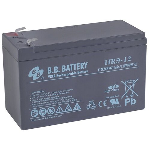 Батарея для ИБП B.B.Battery HR 9-12 аккумуляторная батарея для монитора mindray imec 12 ipm 8 li13i001a