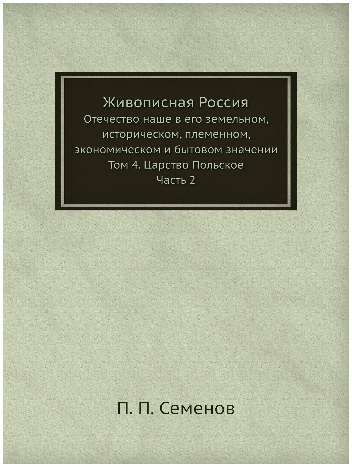 Живописная Россия. Отечество наше в его земельном, историческом, племенном, экономическом и бытовом значении. Том 4. Царство Польское. Часть 2