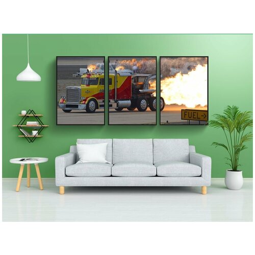 фото Набор модулных постеров для интерьера "грузовые автомобили, скорость, грузовая машина" 60x90 см. в тубусе, без рамки lotsprints