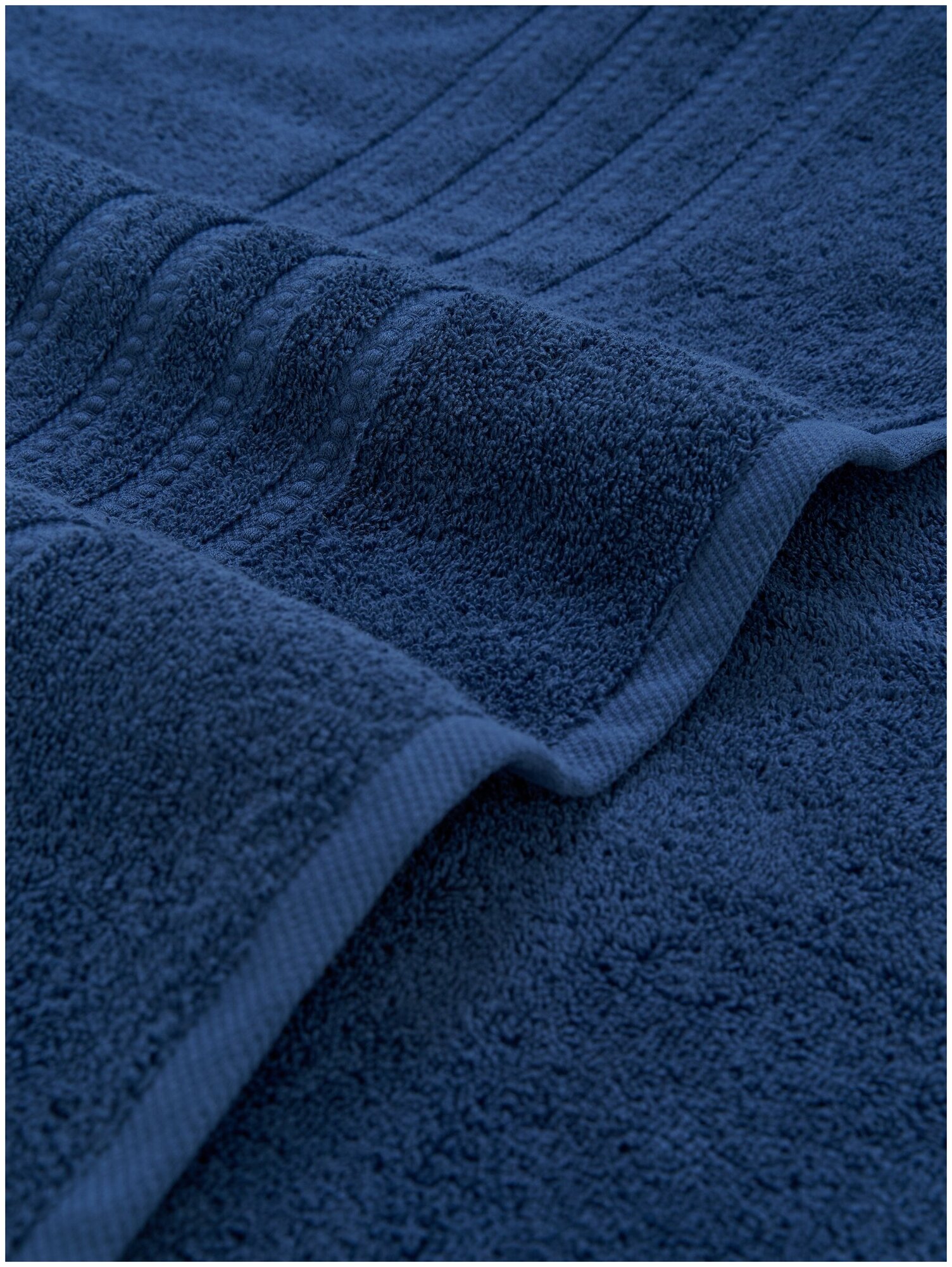 Полотенце махровое Sanpa Home Collection AGATA, размер 50х100, цвет темно-синий - фотография № 2