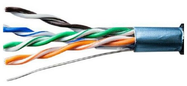 фото Кабель витая пара F/UTP кат.5E 4х2х24AWG solid CU PE Outdoor Standard черн. (м) SUPRLAN 01-1028-1