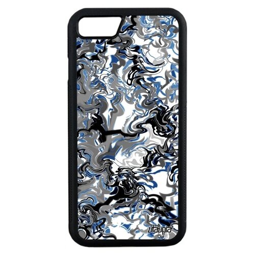 фото Стильный чехол на смартфон // iphone 7 // "мраморный фон" дизайн волны, utaupia, серый металлик