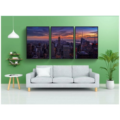 фото Набор модулных постеров для интерьера "nyc, нью-йорк, соединенные штаты америки" 60x90 см. в тубусе, без рамки lotsprints